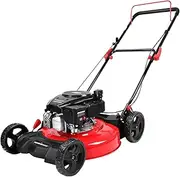 PowerSmart 21 in. Gas Lawn Mower, 144cc 2-in-1 Mulching Push Mower with 6-Positions Height Adjustment, High Rear Wheels