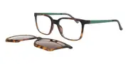 Square Clip-On Plastic Men's Glasses Online Tortoiseshell Size 54 - Lenses Included - Private Health Rebate - Blue Light Block - SmartBuy Collection