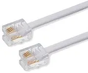 10m ADSL Cable - Gold Plated Contact Pins/High Speed Internet Broadband/Router or Modem to RJ11 Phone Socket or Microfilter/White