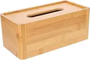 Alipis Facial Paper Storage Container Bamboo Napkin Box Large Thick Round Edges Natural Material Tissue Box Holder