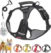 Chewie Cozy Harness, Getchewie Dog Harness, Anti-Breakaway, Breathable & Comfortable, Washable, Reflective at Night, Adjustable Dog Vest for Small Medium Dogs (Black,XL)