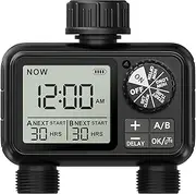Xtsuen Water Timers for irrigation, Hose Timer with Rain Delay/Automatic & Manual Mode, Sprinkler Timer for Garden IPX5 Waterproof/Large Screen LCD Display…