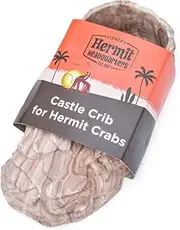 Castle Crib for Hermit Crabs, Provides Bowl, Basking Area and Crawl Space