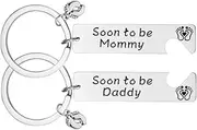 [YangQian] New Mommy and Daddy Gifts for Women Men Mothers Fathers Day Gift New Parents Keychains Newborn Gift for Dad Mom to be Present