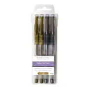 4pc Roller Gel Pen Set Gold & Silver Metallic Medium Point Photo Safe Craft Pens