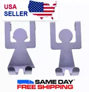 2Pcs/lot Stainless Steel Over Door Hanger Hooks Kitchen Cabinet Drawer
