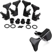 Totority 4pcs Sealed Bass Guitar Tuner Keys 2l2r Machine Heads Mounting Screws Ferrules for Acoustic Electric 4 String Bass Tuning Pegs