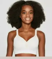 C9 Champion Ivory & Pink Trim Duo Dry Seamless Cami Sports Bra Women Size XS