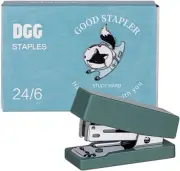 Mini Stapler with Staples, 24/6 Staples, Green