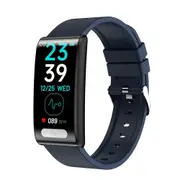 Smart Watch With Heart / Bp Oxygen Sugar Monitoring Silicone Strap Colour Screen Blue Smart Watches