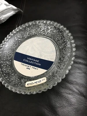 Boots vintage collection glass trinket tray labeled and stickers very old