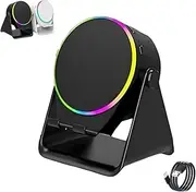 4-in-1 360° Rotating Bluetooth Speaker Stand, Cell Phone Stand with Cordless Induction Speaker, Anti-Slip Base Hd Surround Sound, Gifts for Men (Black)