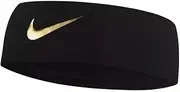 Nike Fury Gold Swoosh Headband, Dri-Fit/Silicone Grips - Unisex (Black/Gold)