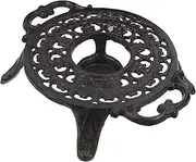 BESTOYARD Cast Iron Teapot Heater Warmer Base with Tea Light Holder, Insulated Teapot Stand for Brewing Tea, Coffee, Milk, Home Decor, Dark Brown