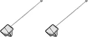 Mellisso 2X Aquarium Fish Net with Extendable Stainless Steel Long Handle, Fine Mesh Fish Net for Fish Tank