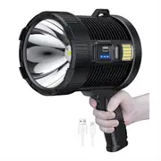Rechargeable Spotlight,100000 Led Spot Lights Handheld Flashlight Super Bright Outdoor Solar Spotli