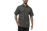 King Gee Mens Workcool Vented Cotton Drill Work Shirt K14032 - Green