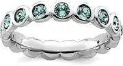 [JewelryWeb] 3.5mm 925 Sterling Silver Stackable December Crystal Ring Size 10-Stackable-Ring for Women