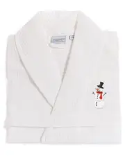 Linum Home Textiles Waffle Weave Embroidered Holiday Bath Robe