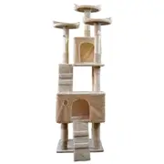 Furtastic 170cm Cat Tree Scratching Post Condo Tower Furniture - Beige
