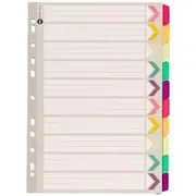 Marbig Fluoro Dividers A4 10 Tab