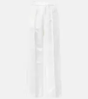 [Jil Sander] Jil Sander High-rise satin wide-leg pants AU 14 white