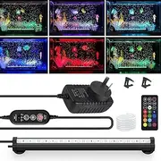 28-88CM RGB LED Fish Tank Light, Abeststudio Submersible Aquarium Light with Air Bubble Hole, IP68 Waterproof, 16 Colors Changing LED Lights (28cm (for 30-40cm Tank))