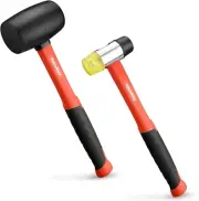 Rubber Mallet, 16Oz Rubber Mallet Hammer and 35Mm Double-Faced Soft Mallet, Fibe