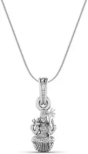 [Mtrolls] Sterling Silver (92.5% Purity) Goddess Maa Lalitha Pendant With Snake Chain 22" Sterling Silver Pendant Set_1177, Small, Sterling Silver
