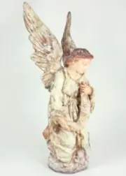 22" Cody Foster Kneeling Nativity Angel Banner Figure Rustic Christmas Decor