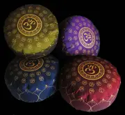 Meditation Cushion Zafu Pillow Buckwheat & Kapok Combination Fill "Om" Symbol