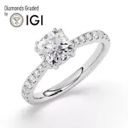 IGI,2CT, Solitaire Lab-Grown Cushion Diamond Engagement Ring, 950 Platinum