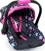 Bayer Design 67906AA Toy, Car Seat Easy Go for Neo Vario Pram with Cover, Doll Accessories, Black, Fairy with Pattern