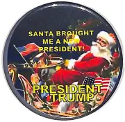 Set of 2 "Santa Brought Me a New President Trump" Buttons