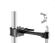 6 Extension Arm Super Clamp for Round Pipe and Flat Surfaces Heavy Duty Crab Pole Clamp with 5/8 Stud and 2.4 Jaw Grip