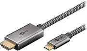 goobay USB C to HDMI 2.0 Cable - Gold-Plated Connectors, Ultra HD Resolutions up to 4K @ 60 Hz, USB-C Adapter to HDMI for Laptop, PS5, Xbox, Apple TV 4K, TV Accessories - Textile Cable - 1 m - 75699