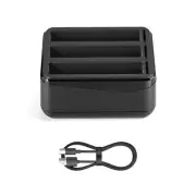 Fast Battery Charger USB-C w/Card Storage Slots Charging Stand For Insta360 X4