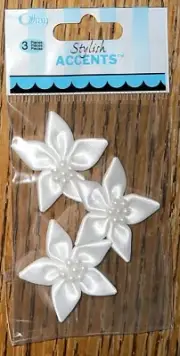 Offray white lily Stylish Flowers Accents Scrapbook Stickers