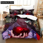 a3280 Bed Sheets ed Vox Akuma Bedding Set Cute Quilt Cover Bed Cover With Pillowcase Boys Adult Home Textile3-Piece Bedding Set (1 Duvet Cover + 2 Pi