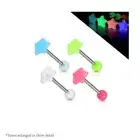 Wholesale 4 Pack 14G Star Tongue Rings Surgical Steel 16mm Barbell Piercing