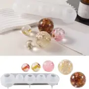Set of 5 Sizes Crystal Epoxy Resin Sphere Silicone Molds for Jewelry Making