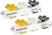 [IKEA] JORDBORR Snowflake Plastic Wall Hanging Hooks, Self-Adhesive, 2kg Load, Yellow/White/Black - Set of 6