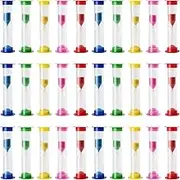 HEIHAK 30 PCS 1 Minute Sand Timer, Plastic Colorful Sandglass Timer, Visual Sand Clock Countdown Sand Timer for Classroom Office Kitchen Decoration Party Favors