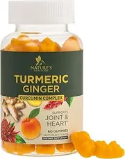 Turmeric Curcumin Gummies with Black Pepper, Extra Strength Absorption Chewable Vitamins Gummy, Best Vegan Joint Support Tumeric Supplement - Joint Comfort Support for Men - 60 Gummies