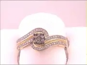 10kt Yellow Gold Womens Round Brown Diamond Flower Cluster Ring 1/4 Cttw