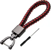 Car Leather Key Fob, 360 Degree Rotatable D-Ring Car Key Chain, Car Key Chain Accessories Fits for All Keys