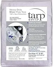Kotap 6 x 10 Ft. Heavy-Duty Protection/Coverage Tarp, Superior Weave for Greater Longevity, 10-mil Multi-Use, Waterproof, TRS-0610, Silver (1-Pack)