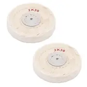 White Soft Cotton Polishing Buff Wheel Bench Grinder with Arbor Hole (3 Inch