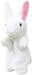 Abaodam 1Pc White Bunny Plush Hand Puppet Story Telling for Interactive Role Play Accessory Present for Boys and Enhances Imagination and Communication Skills