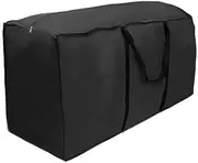 Garden Cushion Storage Bag Heavy Duty 210D Waterproof Outdoor Oxford Fabric Protective Christmas Tree Storage Bag with Handle Black(173x76x51cm)